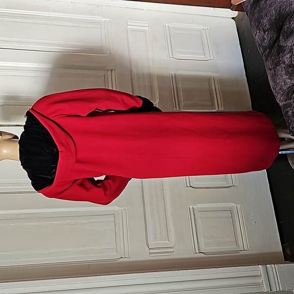 HALSTON wool and velvet red and black - Picture 7 of 10